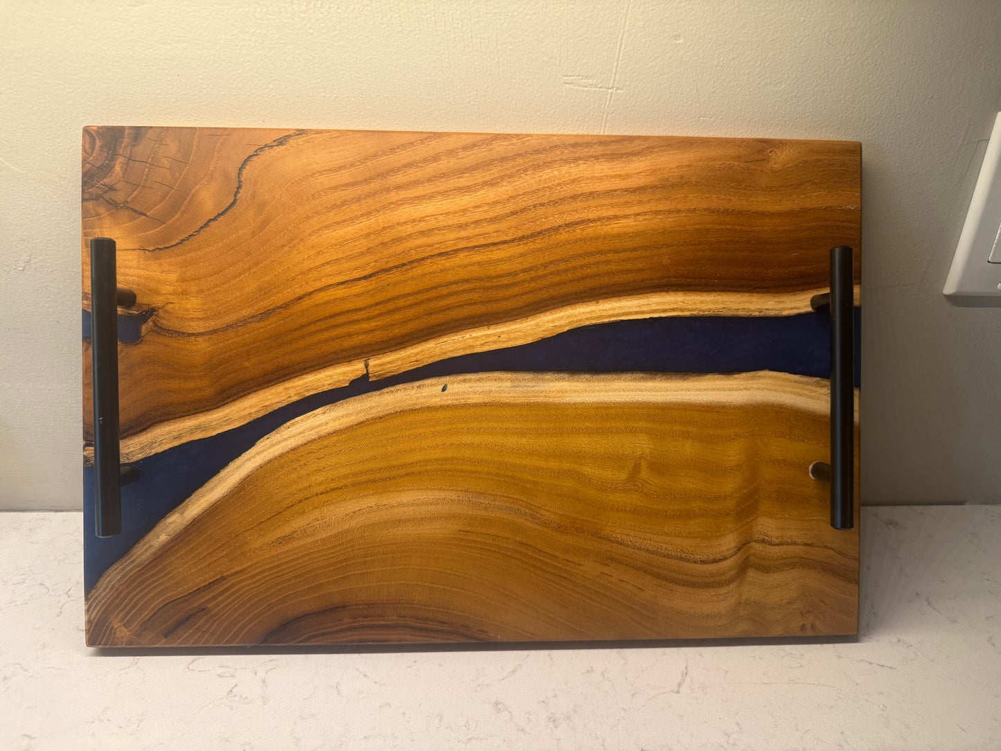 Mulberry and Dark Blue Epoxy Charcuterie Board