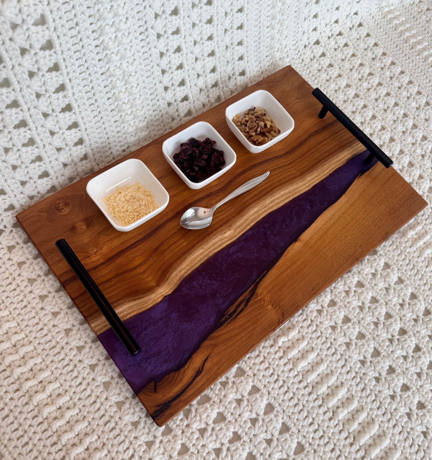 Mulberry and Purple Epoxy Charcuterie Board