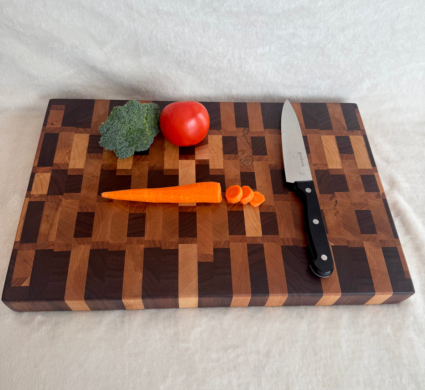 Black Walnut, Cherry, and Maple End Grained Cutting Board