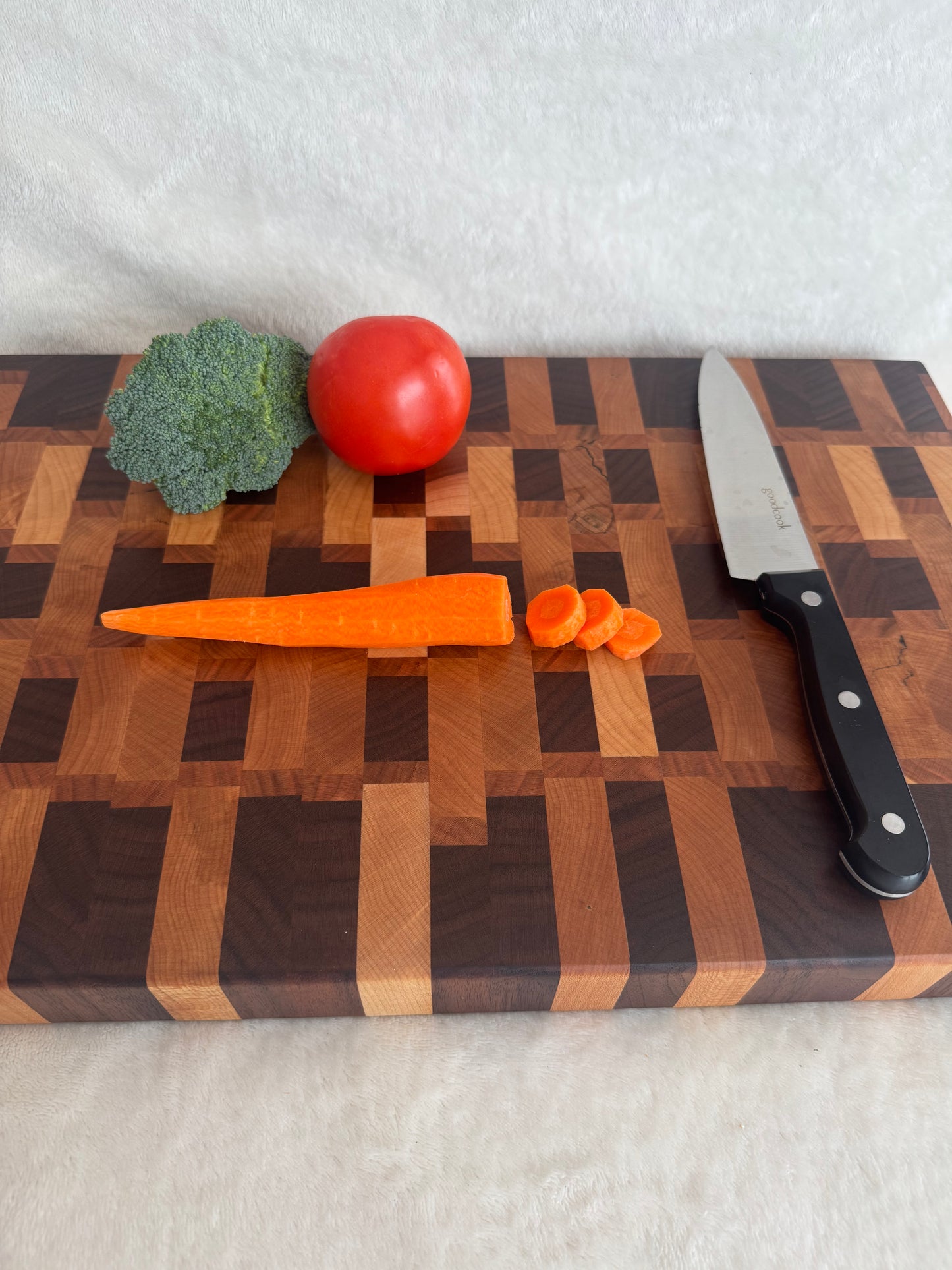 Black Walnut, Cherry, and Maple End Grained Cutting Board