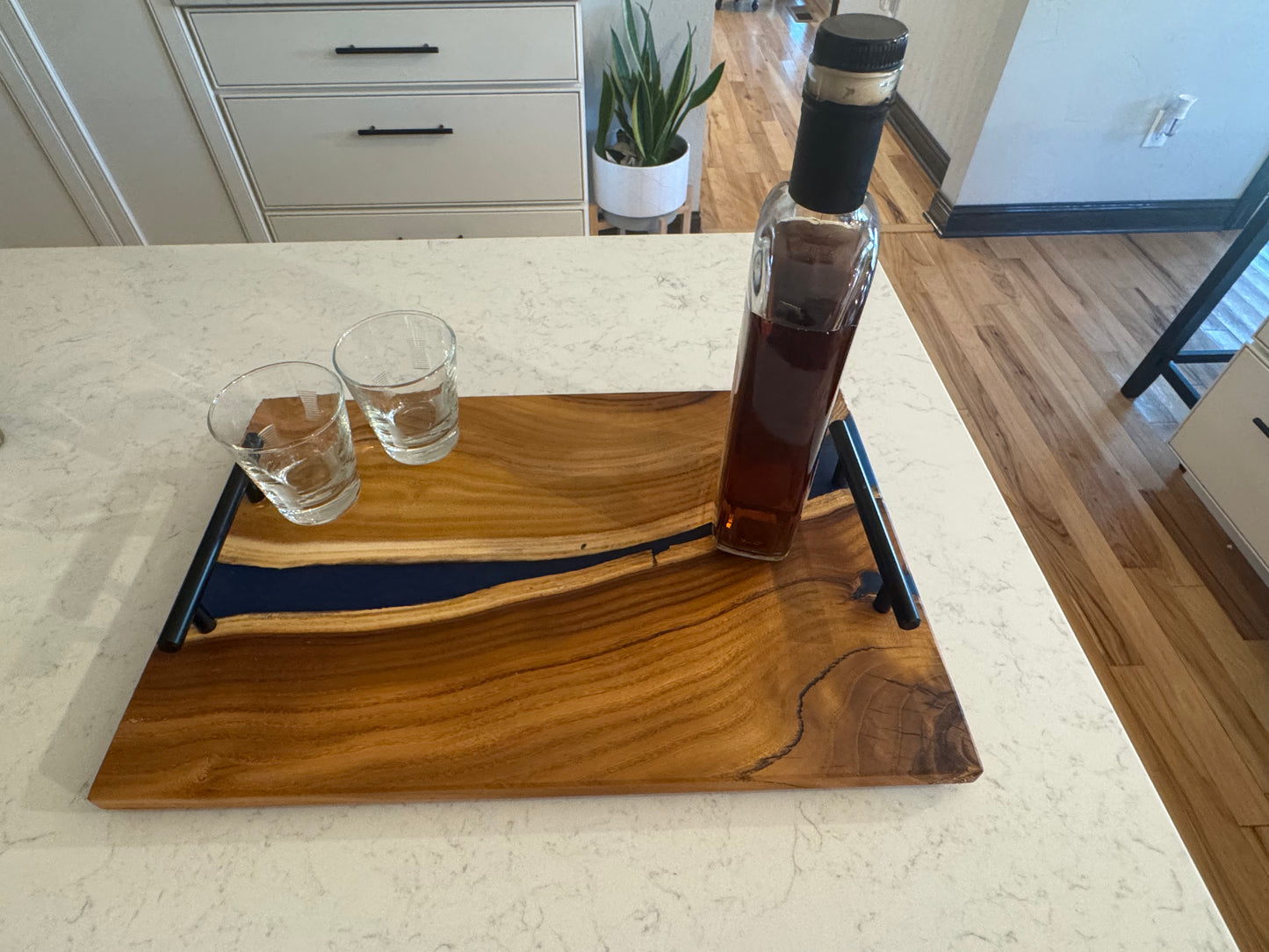 Mulberry and Dark Blue Epoxy Charcuterie Board