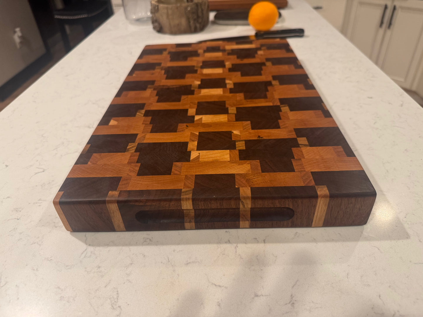 Black Walnut, Cherry, and Maple End Grain Cutting Board