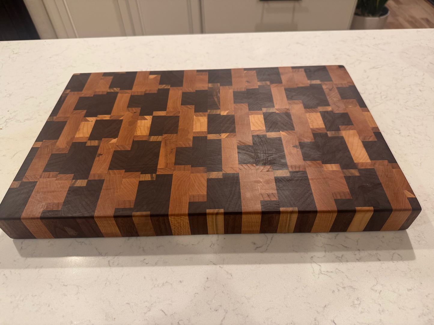 Black Walnut, Cherry, and Maple End Grain Cutting Board