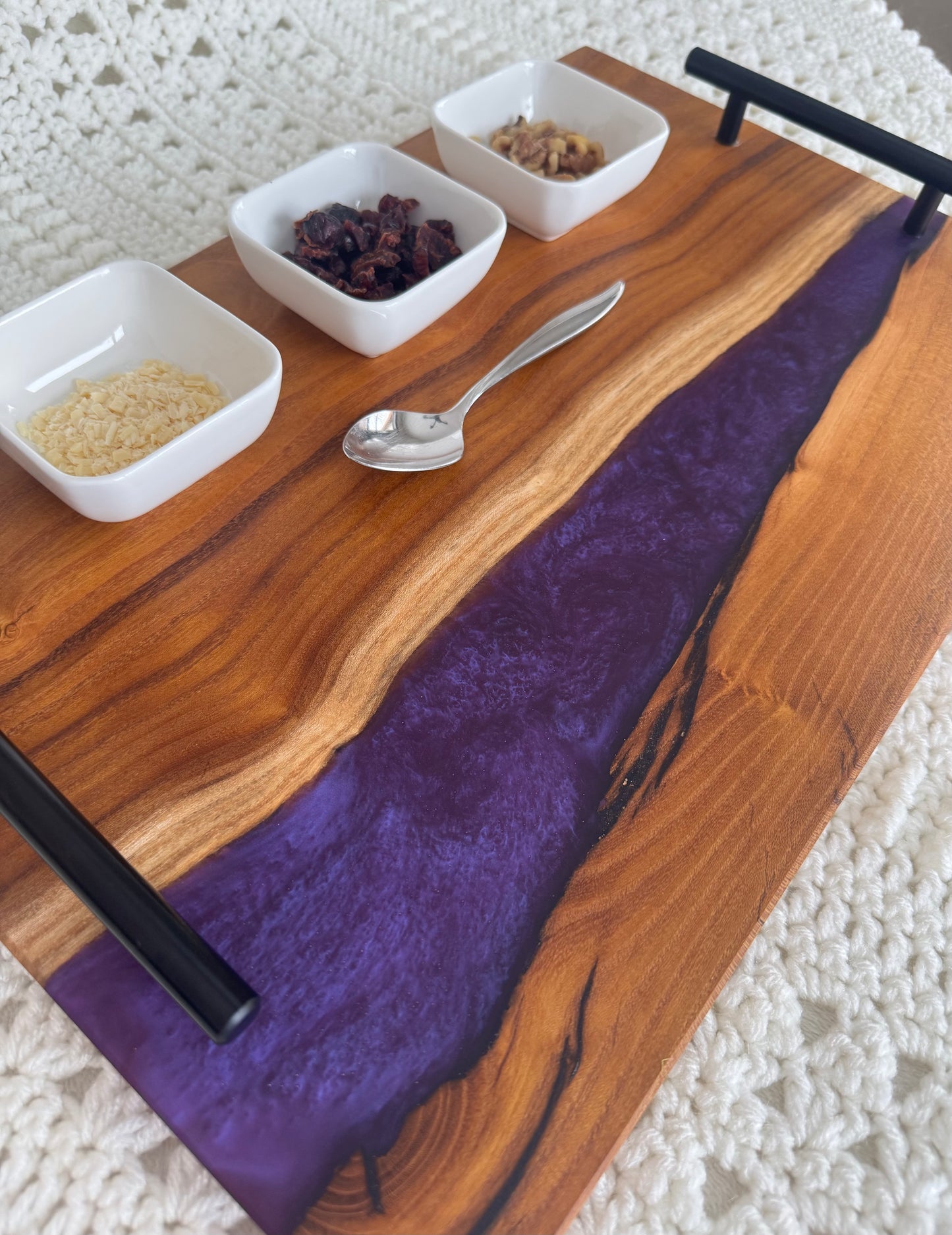 Mulberry and Purple Epoxy Charcuterie Board