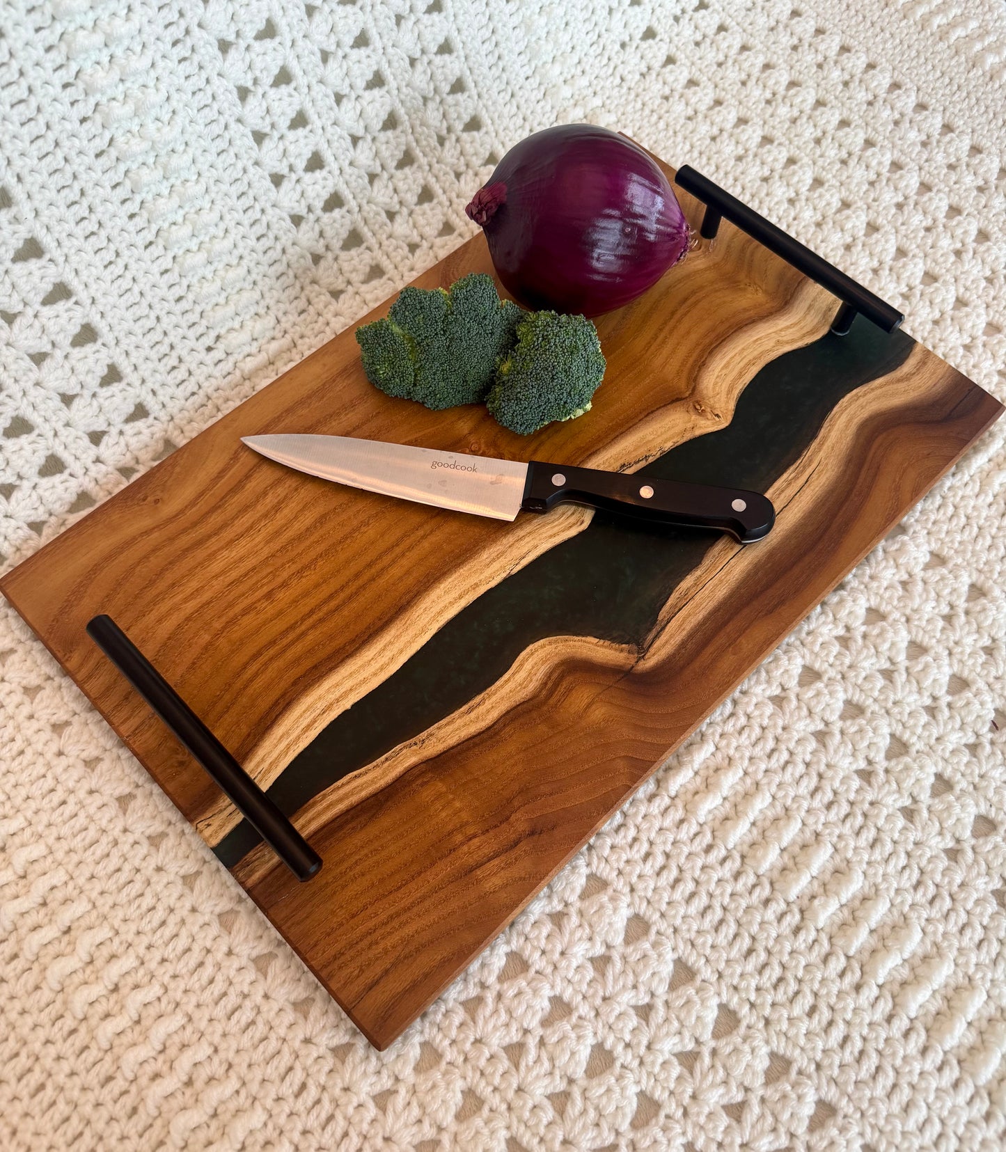 Mulberry with Dark Green River Charcuterie Board