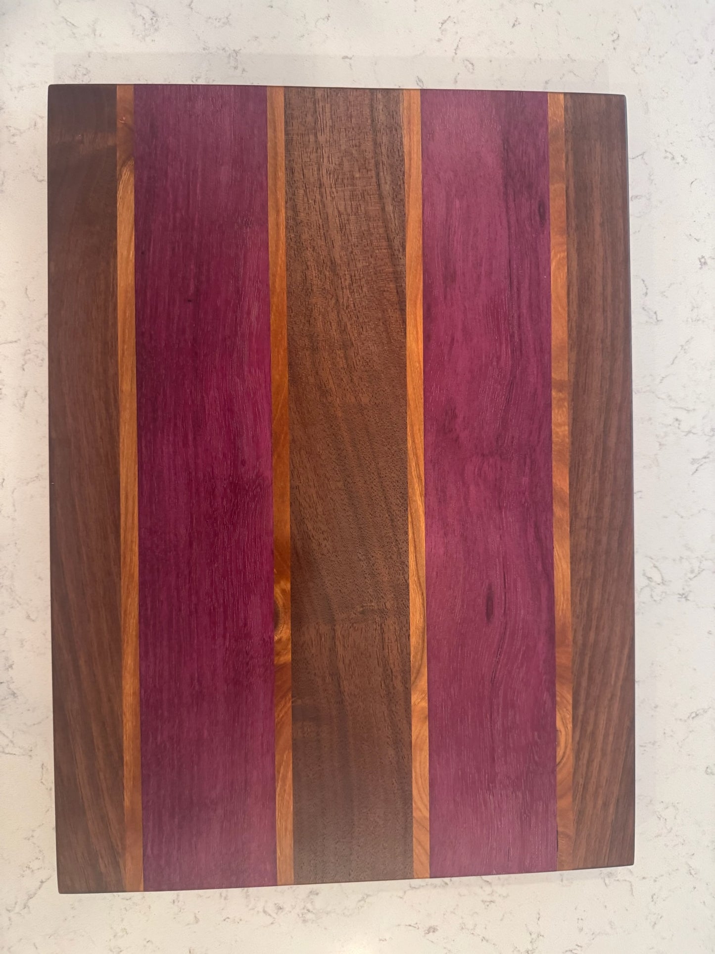 Purple Heart, Cherry & Black Walnut Cutting Board